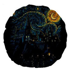 Castle Starry Night Van Gogh Parody Large 18  Premium Round Cushions