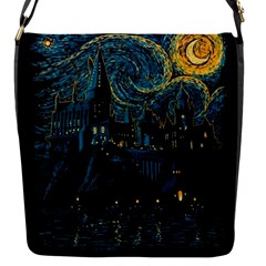 Castle Starry Night Van Gogh Parody Flap Closure Messenger Bag (s) by Sarkoni