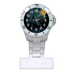 Castle Starry Night Van Gogh Parody Plastic Nurses Watch by Sarkoni