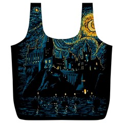 Castle Starry Night Van Gogh Parody Full Print Recycle Bag (xl) by Sarkoni