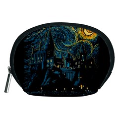 Castle Starry Night Van Gogh Parody Accessory Pouch (medium) by Sarkoni