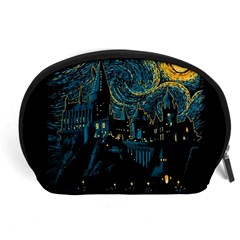 Castle Starry Night Van Gogh Parody Accessory Pouch (large) by Sarkoni