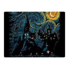 Castle Starry Night Van Gogh Parody Two Sides Premium Plush Fleece Blanket (mini)