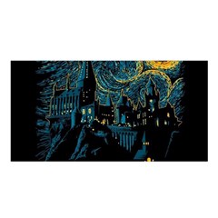 Castle Starry Night Van Gogh Parody Satin Shawl 45  X 80 