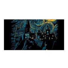 Castle Starry Night Van Gogh Parody Satin Wrap 35  X 70 