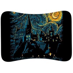 Castle Starry Night Van Gogh Parody Velour Seat Head Rest Cushion by Sarkoni