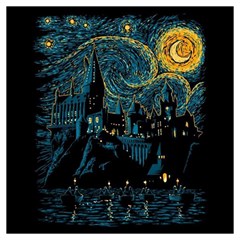 Castle Starry Night Van Gogh Parody Lightweight Scarf  by Sarkoni