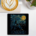 Castle Starry Night Van Gogh Parody UV Print Square Tile Coaster  Front