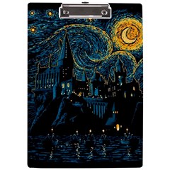 Castle Starry Night Van Gogh Parody A4 Acrylic Clipboard by Sarkoni