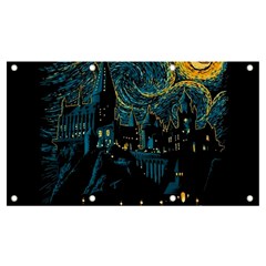 Castle Starry Night Van Gogh Parody Banner And Sign 7  X 4  by Sarkoni