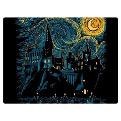 Castle Starry Night Van Gogh Parody Premium Plush Fleece Blanket (extra Small)