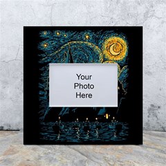 Castle Starry Night Van Gogh Parody White Box Photo Frame 4  X 6  by Sarkoni