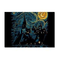 Castle Starry Night Van Gogh Parody Crystal Sticker (a4)