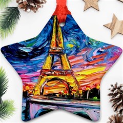 Eiffel Tower Starry Night Print Van Gogh Ornament (star)