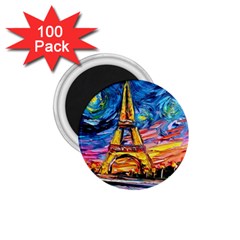 Eiffel Tower Starry Night Print Van Gogh 1 75  Magnets (100 Pack)  by Sarkoni