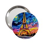 Eiffel Tower Starry Night Print Van Gogh 2.25  Handbag Mirrors Front