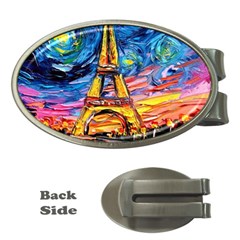 Eiffel Tower Starry Night Print Van Gogh Money Clips (oval) 