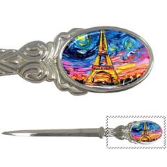 Eiffel Tower Starry Night Print Van Gogh Letter Opener by Sarkoni