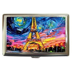 Eiffel Tower Starry Night Print Van Gogh Cigarette Money Case by Sarkoni