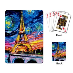 Eiffel Tower Starry Night Print Van Gogh Playing Cards Single Design (rectangle) by Sarkoni