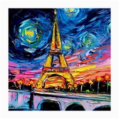 Eiffel Tower Starry Night Print Van Gogh Medium Glasses Cloth