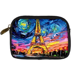 Eiffel Tower Starry Night Print Van Gogh Digital Camera Leather Case