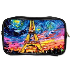 Eiffel Tower Starry Night Print Van Gogh Toiletries Bag (one Side) by Sarkoni