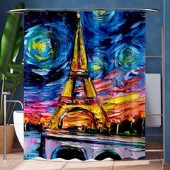 Eiffel Tower Starry Night Print Van Gogh Shower Curtain 60  X 72  (medium) 