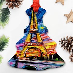 Eiffel Tower Starry Night Print Van Gogh Christmas Tree Ornament (two Sides)