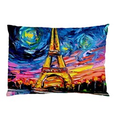 Eiffel Tower Starry Night Print Van Gogh Pillow Case (two Sides) by Sarkoni