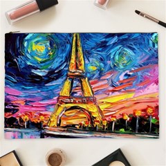 Eiffel Tower Starry Night Print Van Gogh Cosmetic Bag (xxl) by Sarkoni