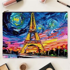 Eiffel Tower Starry Night Print Van Gogh Cosmetic Bag (xxxl) by Sarkoni