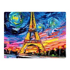 Eiffel Tower Starry Night Print Van Gogh Two Sides Premium Plush Fleece Blanket (mini)