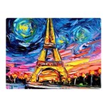 Eiffel Tower Starry Night Print Van Gogh Two Sides Premium Plush Fleece Blanket (Mini) 35 x27  Blanket Front