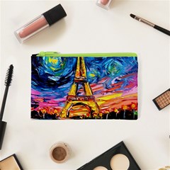 Eiffel Tower Starry Night Print Van Gogh Cosmetic Bag (xs) by Sarkoni