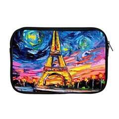 Eiffel Tower Starry Night Print Van Gogh Apple Macbook Pro 17  Zipper Case by Sarkoni