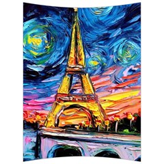 Eiffel Tower Starry Night Print Van Gogh Back Support Cushion by Sarkoni