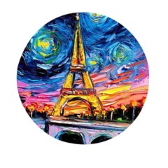 Eiffel Tower Starry Night Print Van Gogh Mini Round Pill Box (pack Of 5) by Sarkoni