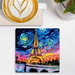 Eiffel Tower Starry Night Print Van Gogh UV Print Square Tile Coaster  Front