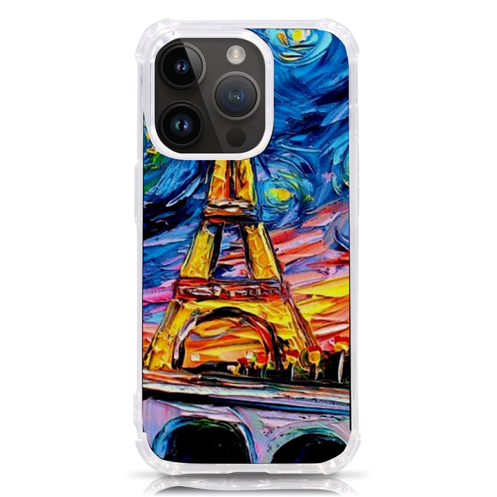 Eiffel Tower Starry Night Print Van Gogh iPhone 14 Pro TPU UV Print Case