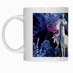 Unicorn Starry Night Print Van Gogh White Mug by Sarkoni