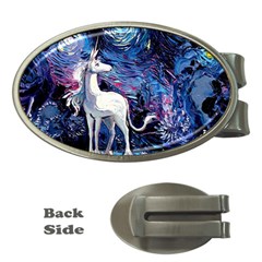 Unicorn Starry Night Print Van Gogh Money Clips (oval)  by Sarkoni