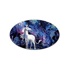 Unicorn Starry Night Print Van Gogh Sticker Oval (10 Pack) by Sarkoni