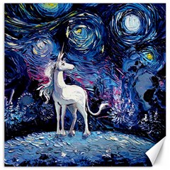 Unicorn Starry Night Print Van Gogh Canvas 12  X 12  by Sarkoni