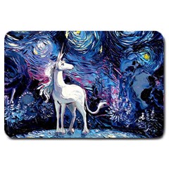 Unicorn Starry Night Print Van Gogh Large Doormat by Sarkoni