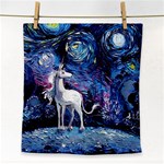 Unicorn Starry Night Print Van Gogh Face Towel Front