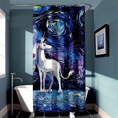 Unicorn Starry Night Print Van Gogh Shower Curtain 36  X 72  (stall)  by Sarkoni