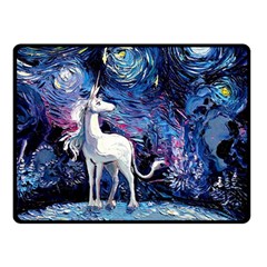 Unicorn Starry Night Print Van Gogh Two Sides Fleece Blanket (small) by Sarkoni