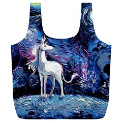 Unicorn Starry Night Print Van Gogh Full Print Recycle Bag (xl) by Sarkoni