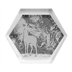 Unicorn Starry Night Print Van Gogh Hexagon Wood Jewelry Box